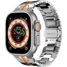 Steel Watch Band For Apple Watch Ultra 49mm&Watch Ultra 2 49mm / Series 9&8&7 45mm / SE 3&SE 2&6&SE&5&4 44mm / 3&2&1 42mm(Titanium Orange) - 1