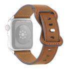 Crazy Horse Leather Butterfly Buckle Watch Band For Apple Watch Series 8&7 41mm / SE 2&6&SE&5&4 40mm / 3&2&1 38mm(Brown) - 1