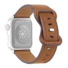 Crazy Horse Leather Butterfly Buckle Watch Band For Apple Watch Ultra 49mm / Series 8&7 45mm / SE 2&6&SE&5&4 44mm / 3&2&1 42mm(Brown) - 1