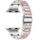 22mm Metal Opal Watch Band For Apple Watch Series 8&7 41mm / SE 2&6&SE&5&4 40mm / 3&2&1 38mm(Silver Pink) - 1