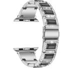 22mm Metal Opal Watch Band For Apple Watch Series 8&7 41mm / SE 2&6&SE&5&4 40mm / 3&2&1 38mm(Silver Black) - 1