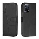 For OPPO Find X5 Stitching Calf Texture Buckle Leather Phone Case(Black) - 1