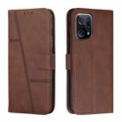 For OPPO Find X5 Stitching Calf Texture Buckle Leather Phone Case(Brown) - 1