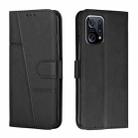 For OPPO Find X5 Pro Stitching Calf Texture Buckle Leather Phone Case(Black) - 1