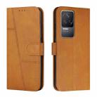 For Xiaomi Redmi K50 / K50 Pro Stitching Calf Texture Buckle Leather Phone Case(Yellow) - 1