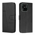 For Xiaomi Redmi 10C 4G / Redmi 10 (India) Stitching Calf Texture Buckle Leather Phone Case(Black) - 1