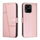 For Xiaomi Redmi 10C 4G / Redmi 10 (India) Stitching Calf Texture Buckle Leather Phone Case(Pink) - 1