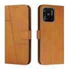 For Xiaomi Redmi 10C 4G / Redmi 10 (India) Stitching Calf Texture Buckle Leather Phone Case(Yellow) - 1