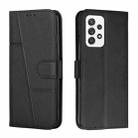 For Samsung Galaxy A23 Stitching Calf Texture Buckle Leather Phone Case(Black) - 1