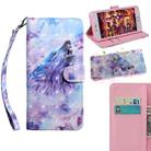 For Xiaomi Redmi 10 3D Painting Pattern Coloured Drawing Leather Phone Case(Howling Wolf) - 1