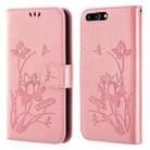 For iPhone SE 2022 / SE 2020 / 8 / 7 Lotus Embossed Leather Phone Case(Pink) - 1
