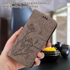 Lotus Embossed Leather Phone Case For iPhone 13 Pro(Grey) - 7
