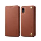 For iPhone XR Denior V4 Luxury Car Cowhide Horizontal Flip Leather Case with Holder & Card Slots & Wallet(Brown) - 1