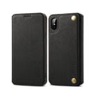 For iPhone XS Max Denior V4 Luxury Car Cowhide Horizontal Flip Leather Case with Holder & Card Slots & Wallet(Black) - 1