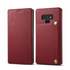 For Galaxy Note9 Denior V4 Luxury Car Cowhide Horizontal Flip Leather Case with Holder & Card Slots & Wallet(Dark Red) - 1