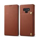 For Galaxy Note9 Denior V4 Luxury Car Cowhide Horizontal Flip Leather Case with Holder & Card Slots & Wallet(Brown) - 1