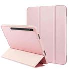 For Samsung Galaxy Tab S8 / X700 3-folding Honeycomb TPU Smart Leather Tablet Case(Pink) - 1