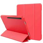 For Samsung Galaxy Tab S8 / X700 3-folding Honeycomb TPU Smart Leather Tablet Case(Red) - 1
