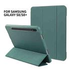 For Samsung Galaxy Tab S8 / X700 3-folding Honeycomb TPU Smart Leather Tablet Case(Green) - 2