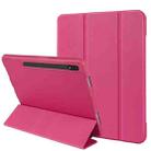 For Samsung Galaxy Tab S8 / X700 3-folding Honeycomb TPU Smart Leather Tablet Case(Rose Red) - 1