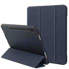 For Samsung Galaxy Tab S8 / X700 3-folding Honeycomb TPU Smart Leather Tablet Case(Dark Blue) - 1