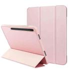 For Samsung Galaxy Tab S8+ / X800 3-folding Honeycomb TPU Smart Leather Tablet Case(Pink) - 1