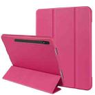 For Samsung Galaxy Tab S8+ / X800 3-folding Honeycomb TPU Smart Leather Tablet Case(Rose Red) - 1
