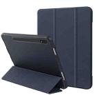 For Samsung Galaxy Tab S8 Ultra / X900 3-folding Honeycomb TPU Smart Leather Tablet Case(Dark Blue) - 1