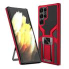 For Samsung Galaxy S22 Ultra 5G Armor 2 in 1 PC + TPU Magnetic Phone Case(Red) - 1