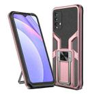 For Xiaomi Redmi Note 9 4G Armor 2 in 1 PC + TPU Magnetic Phone Case(Rose Gold) - 1