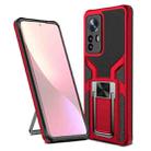 For Xiaomi 12 Pro Armor 2 in 1 PC + TPU Magnetic Phone Case(Red) - 1