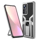 For Xiaomi 12 Pro Armor 2 in 1 PC + TPU Magnetic Phone Case(Silver) - 1