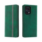 For OPPO Find X5 / X5 Pro Splicing Skin Feel Magnetic Leather Phone Case(Green) - 1