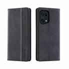 For OPPO Find X5 / X5 Pro Splicing Skin Feel Magnetic Leather Phone Case(Black) - 1