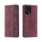 For OPPO Find X5 / X5 Pro Splicing Skin Feel Magnetic Leather Phone Case(Wine Red) - 1