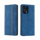 For OPPO Find X5 / X5 Pro Splicing Skin Feel Magnetic Leather Phone Case(Blue) - 1
