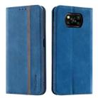 For Xiaomi Poco X3 / X3 Pro Splicing Skin Feel Magnetic Leather Phone Case(Blue) - 1