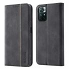 For Xiaomi Redmi Note 11 5G CN Version Splicing Skin Feel Magnetic Leather Phone Case(Black) - 1