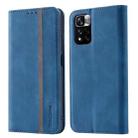 For Xiaomi Redmi Note 11 Pro 5G CN Version Splicing Skin Feel Magnetic Leather Phone Case(Blue) - 1