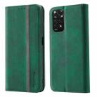 For Xiaomi Redmi Note 11S International Version Splicing Skin Feel Magnetic Leather Phone Case(Green) - 1