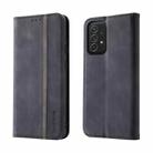 For Samsung Galaxy A73 5G Splicing Skin Feel Magnetic Leather Phone Case(Black) - 1