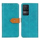 For Xiaomi Redmi K50 / K50 Pro European Floral Embossed Leather Phone Case(Blue) - 1