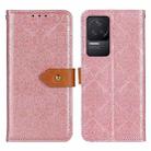 For Xiaomi Redmi K50 / K50 Pro European Floral Embossed Leather Phone Case(Pink) - 1