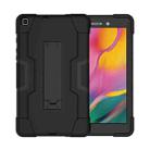 For Galaxy Tab A 8.0 (2019) T290  Contrast Color Silicone + PC Combination Case with Holder(Black) - 1