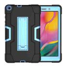 For Galaxy Tab A 8.0 (2019) T290  Contrast Color Silicone + PC Combination Case with Holder(Black + Blue) - 1