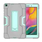 For Galaxy Tab A 8.0 (2019) T290  Contrast Color Silicone + PC Combination Case with Holder(Grey + Aqua) - 1