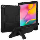 For Galaxy Tab A 10.1 (2019) T510 Contrast Color Silicone + PC Combination Case with Holder(Black) - 1