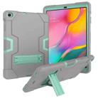 For Galaxy Tab A 10.1 (2019) T510 Contrast Color Silicone + PC Combination Case with Holder(Grey + Aqua) - 1