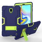 For Galaxy Tab A 10.5 T590  Contrast Color Silicone + PC Combination Case with Holder(Navy Blue +Olivine) - 1