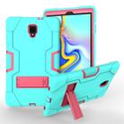 For Galaxy Tab A 10.5 T590  Contrast Color Silicone + PC Combination Case with Holder(Aqua + Rose Red) - 1